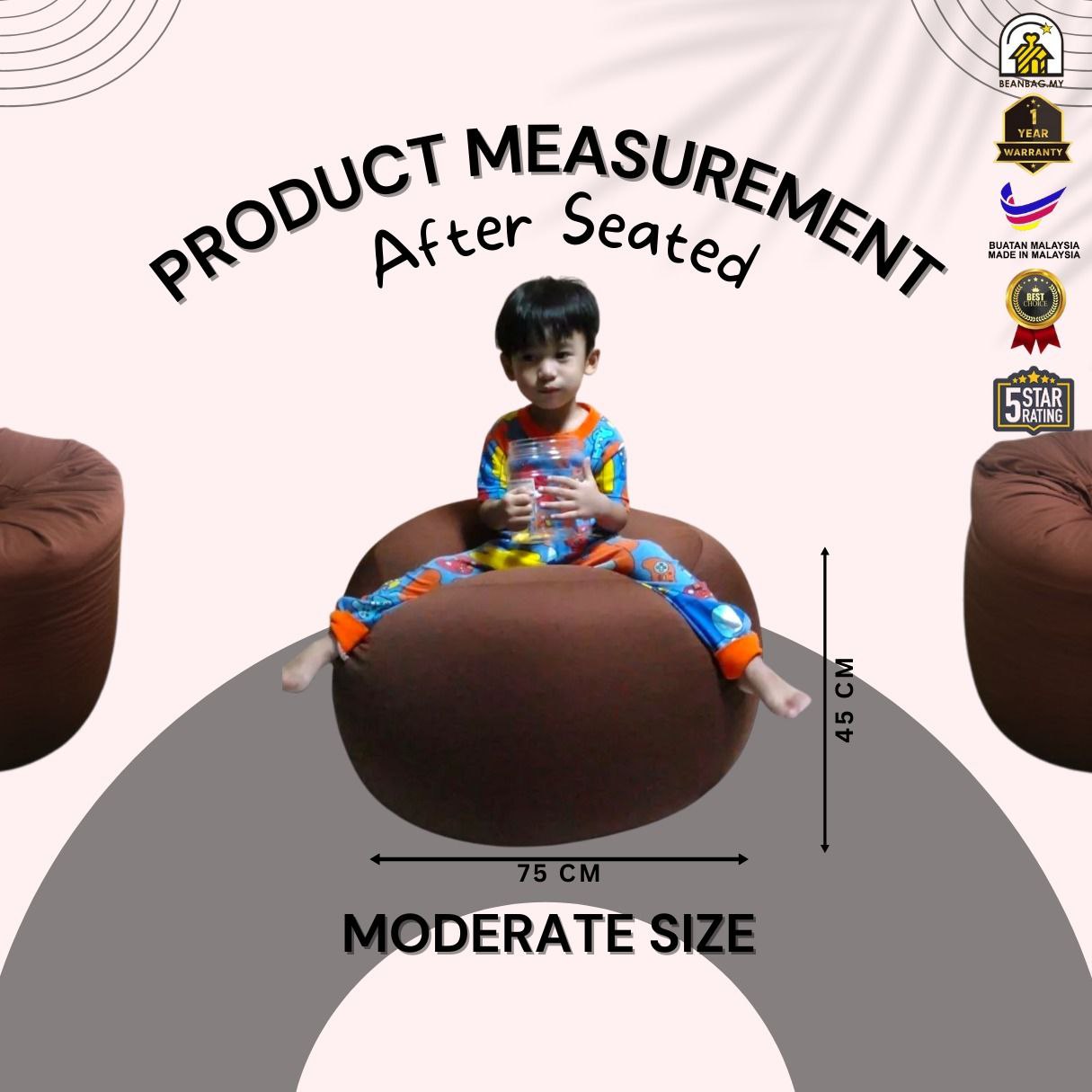 Moderate Size bean bag 75cm x 45cm with child seated